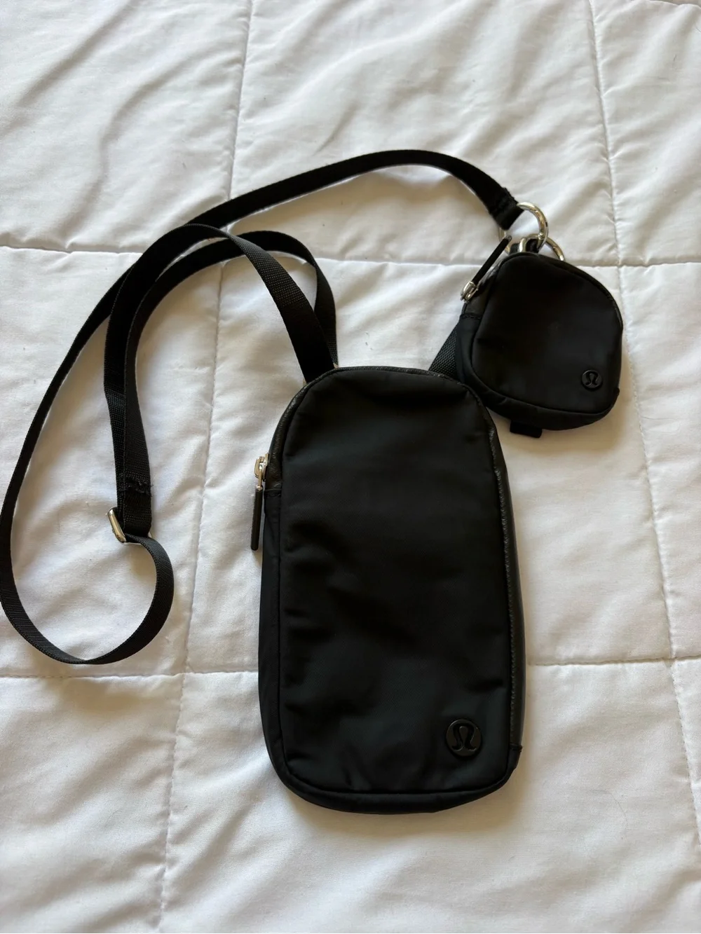lululemon Black Crossbody Phone Sling with Mini Pouch
